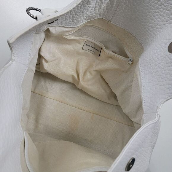Marco Buggiani White Leather Shoulder Bag Purse‎ - Picture 9 of 13